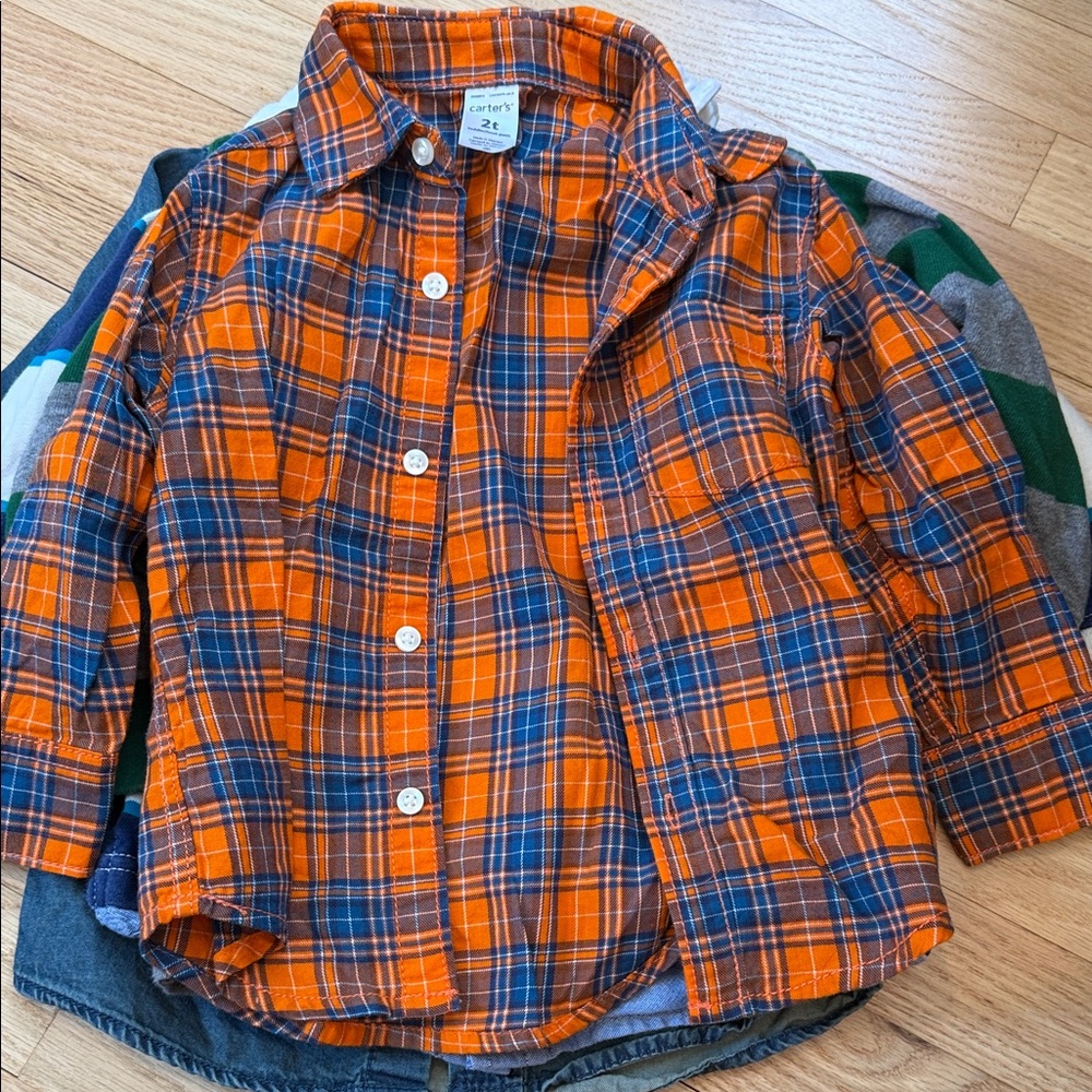 Assorted Boys Long Sleeve Collard Button-Down & Rugby Shirts Multi-Color - Picture 5 of 8